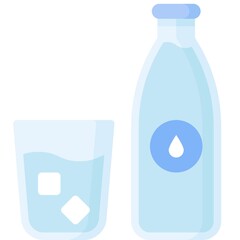Drinking water icon, Beverage flat vector illustration