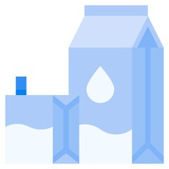 Milk carton icon, Beverage flat vector illustration