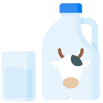 Glass Of Milk And Milk Gallon Icon