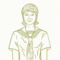 Hand drawn girl scout