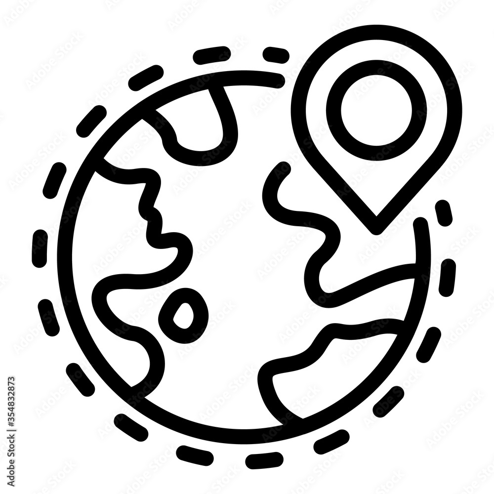 Poster global courier delivery icon. outline global courier delivery vector icon for web design isolated on