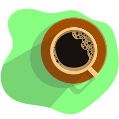 Real a Cup of Morning Coffee look like Flat Design Vector 