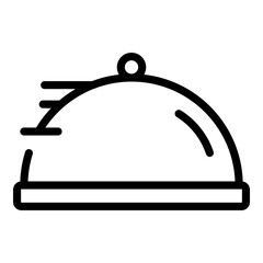 Food delivery icon. Outline food delivery vector icon for web design isolated on white background