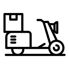 Courier scooter delivery icon. Outline courier scooter delivery vector icon for web design isolated on white background