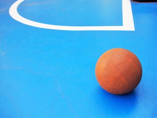 the basketball on the floor