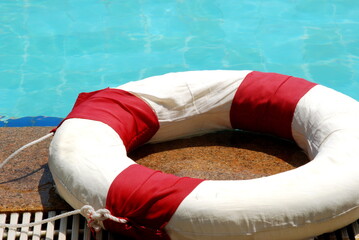 life boy in the swimming pool