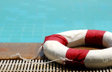 life boy in the swimming pool