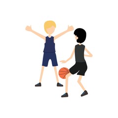 Kids playing basketball