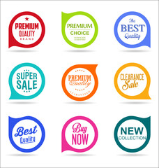 Fototapeta na wymiar Modern colorful sales badges collection 