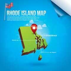 Map of rhode island state