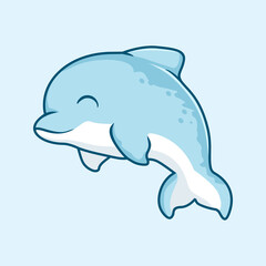 Dolphin Cartoon Cute Fish Illustration