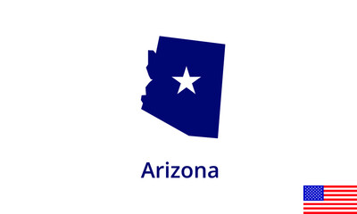 Arizona map USA state star symbol vector illustration 