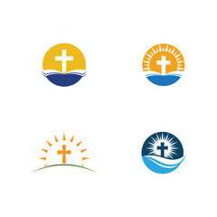 Set of Church logo template design vector