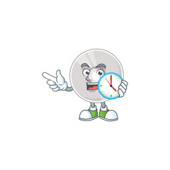cartoon drawing concept of compact disk with a circle clock