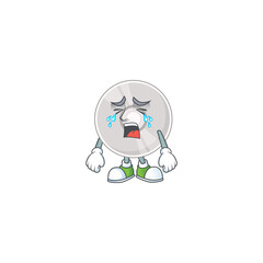 A crying compact disk cartoon character drawing concept