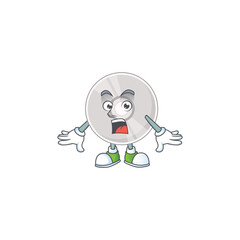 A caricature concept design of compact disk with a surprised gesture