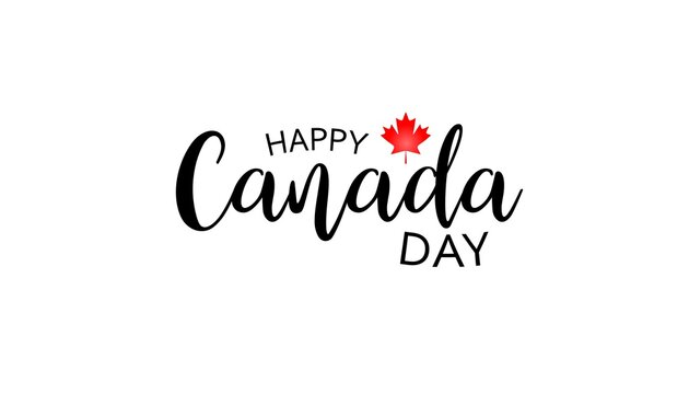 Canadian National Holiday. 1 July. Happy Canada Day greeting card. Celebration background with Canadian flag.