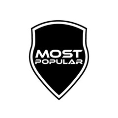 Most Popular Badge Shield icon isolated on white background