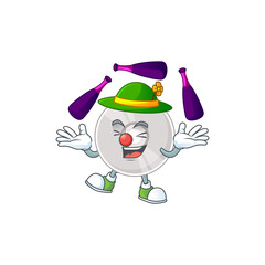 Compact disk mascot cartoon design playing Juggling on circus