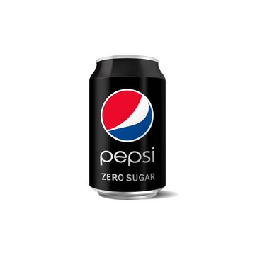 Vector illustration of Pepsi Zero Sugar can isolated on white background for editorial use. Pepsi is a carbonated soft drink created and developed in 1893 by PepsiCo