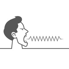 screaming man. line drawing vector illustration