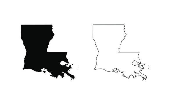Louisiana state of usa - solid black outline map Vector Image