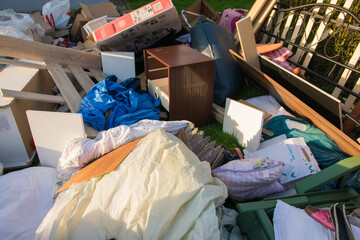 Big garbage on the street in dump day in Germany.