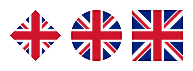 united kingdom flag icon set. vector illustration isolated on white background