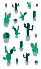 vector cactus set