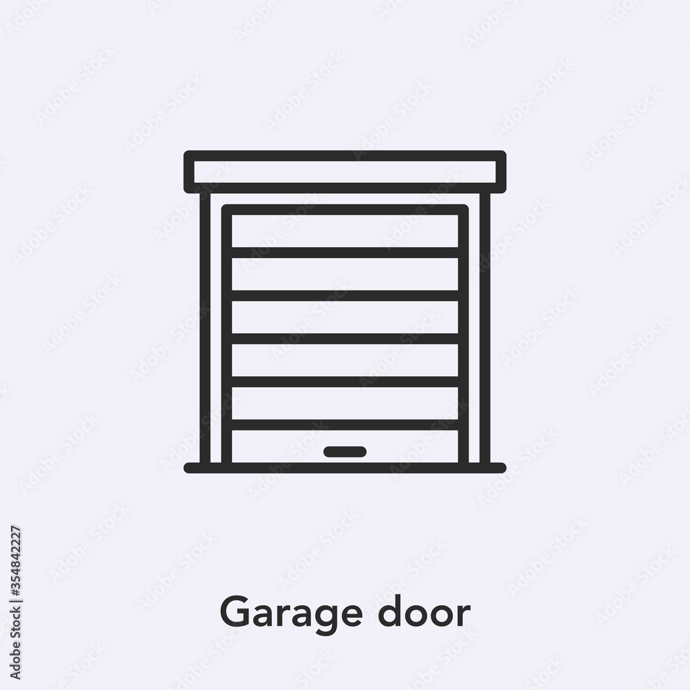 Poster garage door icon vector. linear style sign for mobile concept and web design. garage gate symbol ill