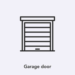 garage door icon vector. Linear style sign for mobile concept and web design. garage gate symbol illustration. Pixel vector graphics - Vector.