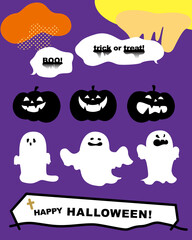 Ghost, Pumpkin, halloween illustration