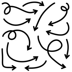 set of hand drawn arrows .Vector doodle design elements. Illustration on white background.for business infographic, banner, web and concept design.