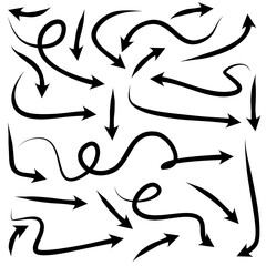 set of hand drawn arrows .Vector doodle design elements. Illustration on white background.for business infographic, banner, web and concept design.