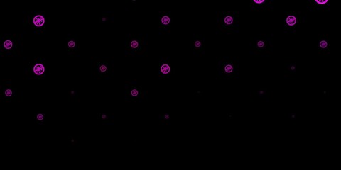 Dark Pink vector texture with disease symbols.