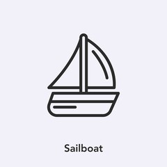 sailboat icon vector sign symbol