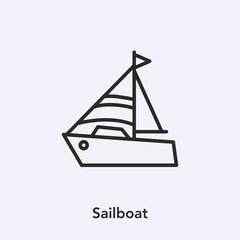 sailboat icon vector sign symbol