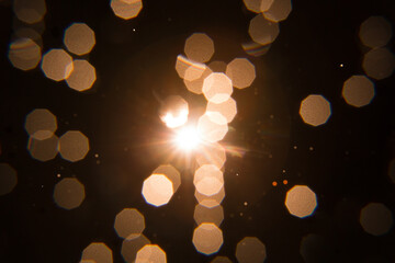Lens Flare ,Sun Flare on black background object design.