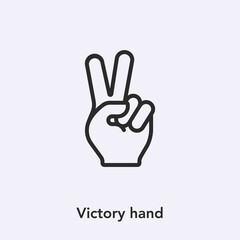 victory hand gesture icon vector sign symbol