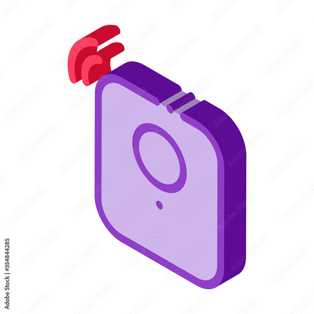 Poster alarm signal sensor icon vector. isometric alarm signal sensor sign. color isolated symbol illustrat
