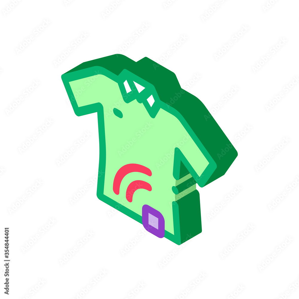Poster t-shirt with signal sensor icon vector. isometric t-shirt with signal sensor sign. color isolated sy
