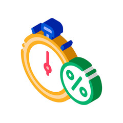 Time is Interest Icon Vector. Isometric Time is Interest sign. color isolated symbol illustration