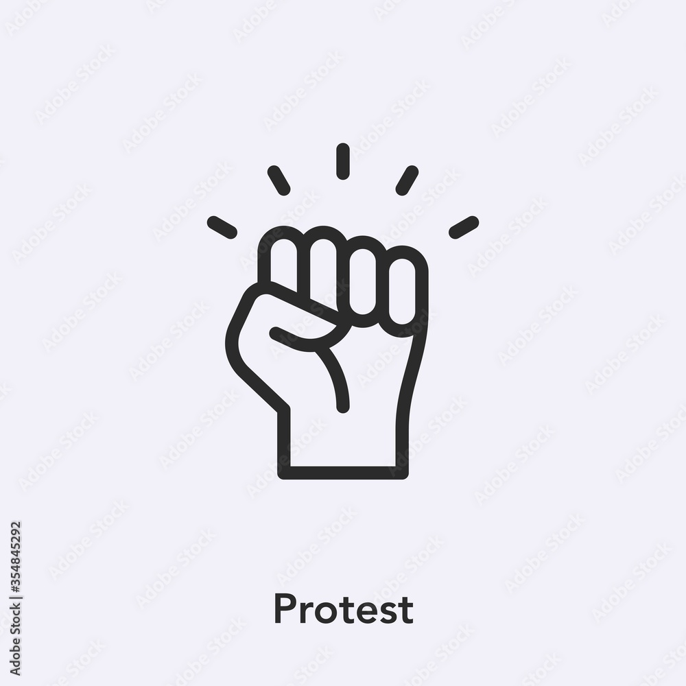 Poster protest icon vector. linear style sign for mobile concept and web design. protest symbol illustratio