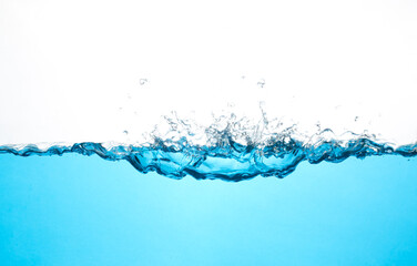 Water and bubbles on a white background