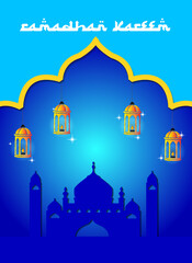 Vector Illustration of Hari Raya concept for muslim celebration.