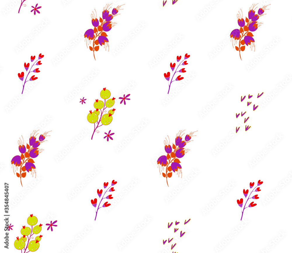 Poster seamless background image with bright and colored elements. summer theme pattern with natural colors