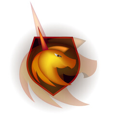 Unicorn Head Logo Design Gaming Esport Mascot Illustration