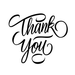 Obraz premium Thank You handwritten inscription. Hand drawn lettering. Thank You calligraphy. Thank you card. Vector illustration.