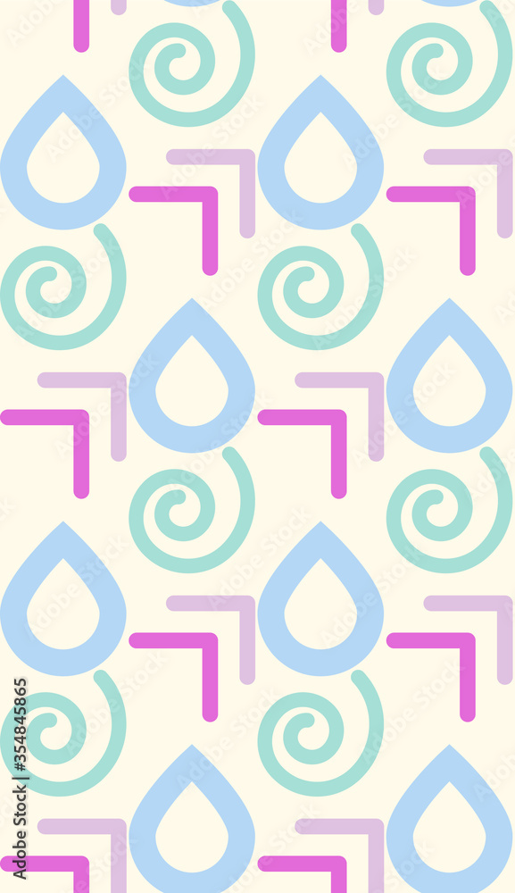 Poster seamless background image with bright and colored elements. summer theme pattern with geometric shap