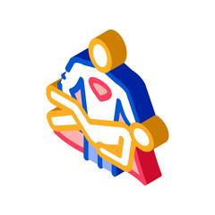 Hero Holds on Hands Human Icon Vector. Isometric Hero Holds on Hands Human sign. color isolated symbol illustration